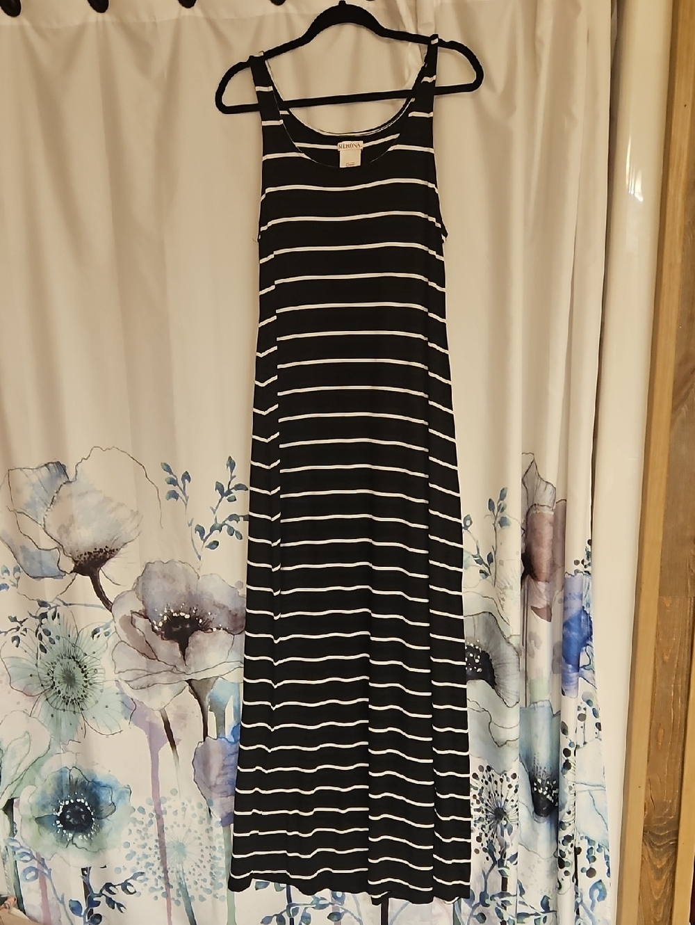 Merona Black and White Striped Tank Maxi Dress